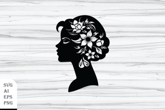Abstract Floral Woman Head Silhouette Review