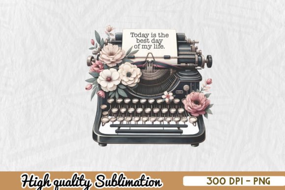 Best Day Floral Typewriter PNG: A Designer's Review