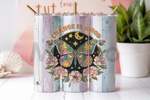 Boho Floral Butterfly Tumbler Wrap Png Review