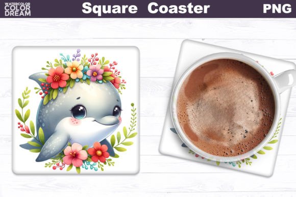 Dolphin Floral Square Coaster Design Review