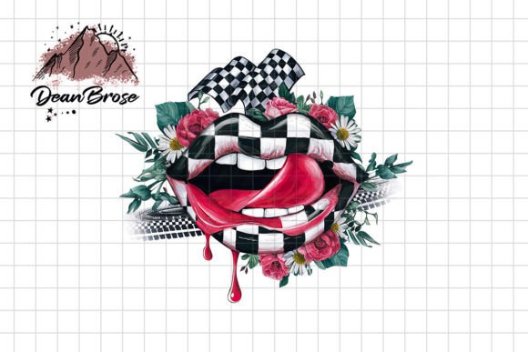 Floral Race Lip Png, Checkered Race PNG Review