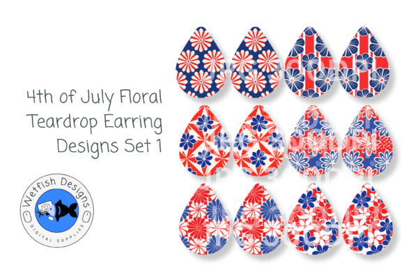 July 4th Teardrop Floral Earrings 1 Review