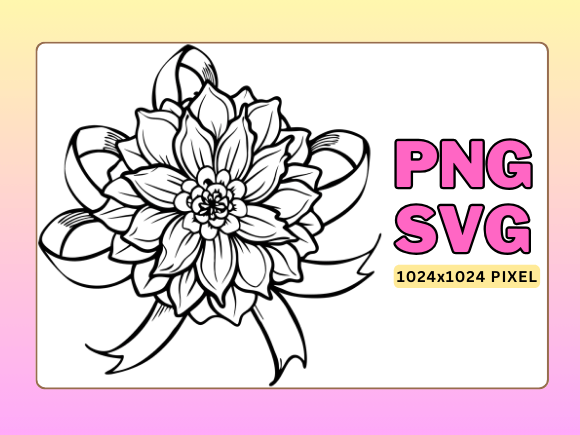Line Art Floral Ribbon Clipart Review