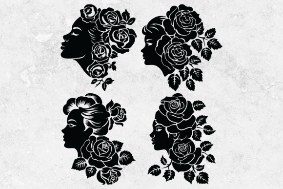 Rose Silhouette Svg, Flower Woman Set Review